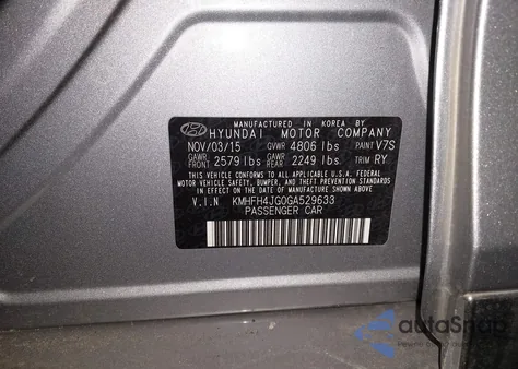 2016 Hyundai Azera Limited from USA, damaged, VIN KMHFH4JG0GA529633